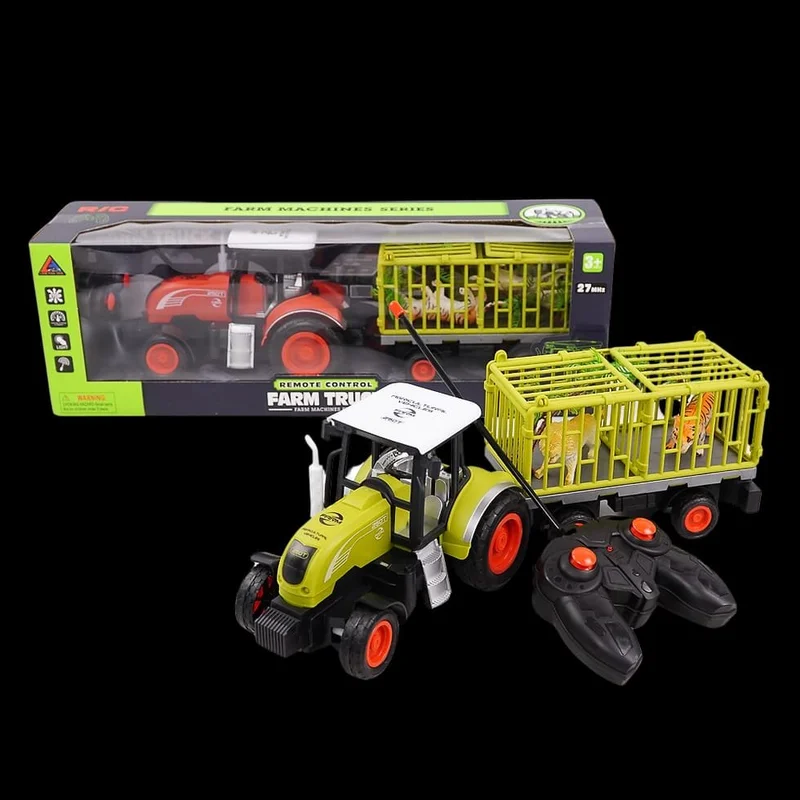 Remote Control Farm Truck with Animal Transport Trailer - Farm Machines Series